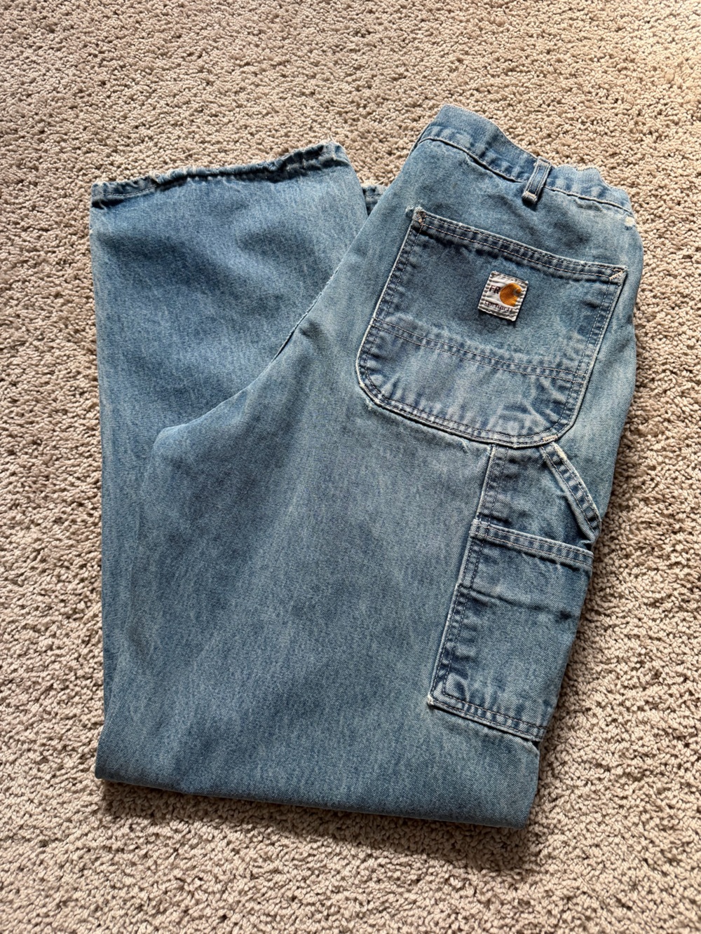 Carhartt Light Blue Relaxed Fit Men's Jeans - Workwear Pocket